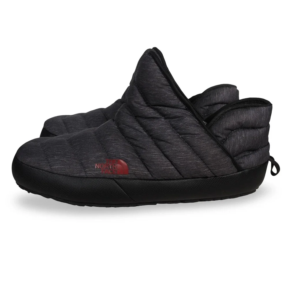 The North Face Thermoball Traction Camp Booties Mens 13 Heather Grey Red Slipper